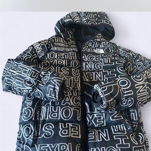 The North Face Black and White Lettered Jacket